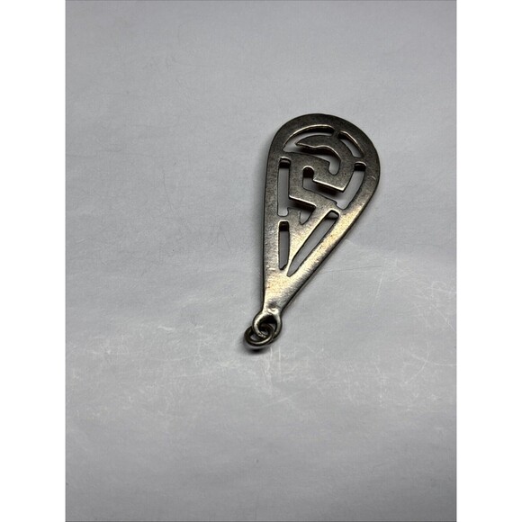 Vintage Sterling Silver 925 Greek Key Symbol Style Necklace Pendant - Picture 3 of 6